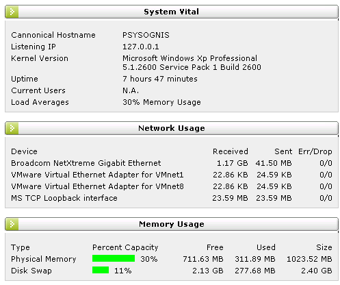 phpSysInfo vitals